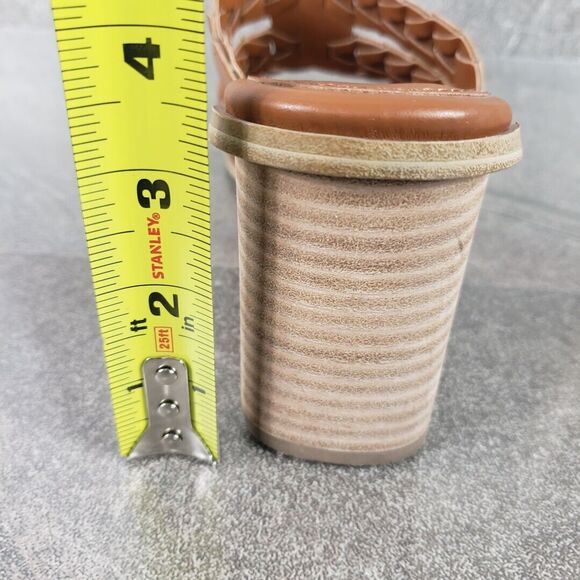 Marc Fisher Sandals Womens 11 M Melita Brown Slip on Strappy Slip-On Block Heels - Picture 9 of 11